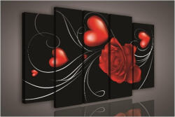 Consalnet Vászonkép, 5 darabos Szív minta 150x100 cm méretben (C5-1093S12)
