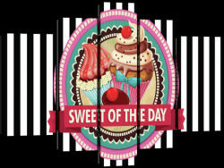 Consalnet Vászonkép, 5 darabos, Sütemények 170x100 cm méretben (C5-20223S4A)