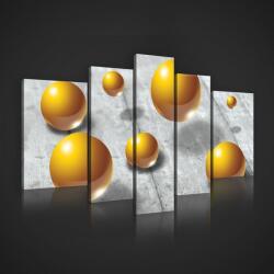 Consalnet Vászonkép, 5 darabos, Sárga gömbök 170x100 cm méretben (C5-2420S4A)