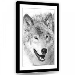 Consalnet Farkas fekete-fehérben, vászonkép, 40x60 cm méretben (C5-11327O4)