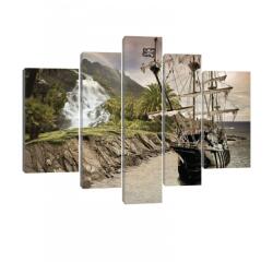 Consalnet Vászonkép, 5 darabos, Vitorlás hajó a szigeten 170x100 cm méretben (C5-20066S4A)