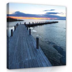 Consalnet Móló a fagyos tóban , vászonkép, 40x40 cm méretben (C5-12617O5)