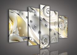 Consalnet Vászonkép, 5 darabos, Sárga gyöngyös absztrakt 170x100 cm méretben (C5-1653S4A)