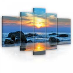 Consalnet Vászonkép, 5 darabos, Naplemente a tengernél 170x100 cm méretben (C5-21382S4A)