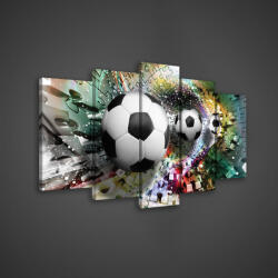 Consalnet Vászonkép 5 darabos, Focilabdák 100x60 cm méretben (C5-20100S17)