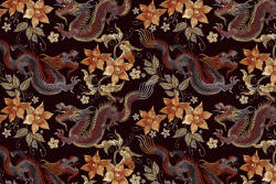 Dimex Vlies Fotótapéta - Embroidery dragons and flowers pattern - 375x250 cm (MS-5-2498)