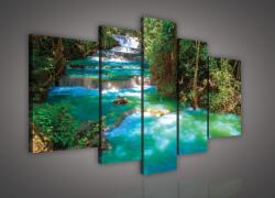 Consalnet Vászonkép, 5 darabos, Erdei vízesés 170x100 cm méretben (C5-1521S4A)
