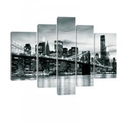 Consalnet Vászonkép, 5 darabos, Brooklyn Bridge 170x100 cm méretben (C5-20079S4A)
