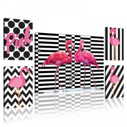 Consalnet Vászonkép, 5 darabos Flamingók variálható elrendezésben (C5-11156S14)