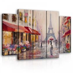 Consalnet Vászonkép, 5 darabos Párizsi utca 150x100 cm méretben (C5-11512S12)