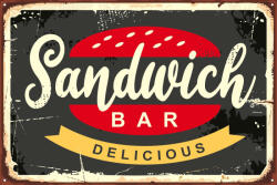 Dimex Vlies Fotótapéta - Old Sandwich Bar Sign - 375x250 cm (MS-5-2114)