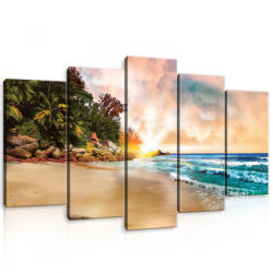 Consalnet Vászonkép 5 darabos, Tengerpart 100x60 cm méretben (C5-10897S17)