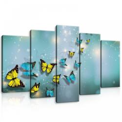 Consalnet Vászonkép 5 darabos, Pillangók 100x60 cm méretben (C5-10225S17)