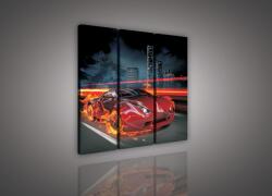 Consalnet Száguldó autó, 3 darabos vászonkép, 90x80 cm méretben (C5-20246S6)