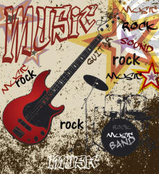 Dimex RED GUITAR fotótapéta, poszter, vlies alapanyag, 225x250 cm (MS-3-0324)