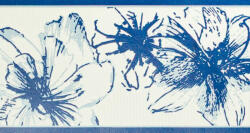 AS Sötétkék-világoskék virág mintás bordűr (1897-45)