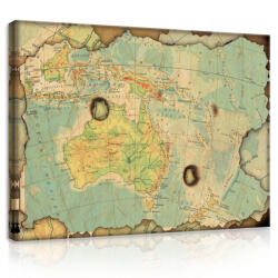 Consalnet Vászonkép, Régi kiégett térkép, 60x40 cm méretben (C5-10947O4)