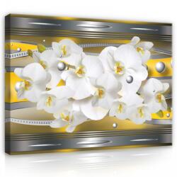 Consalnet Vászonkép, Orchidea háttérmintával 80x60 cm méretben (C5-1504O6)