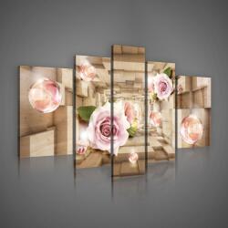 Consalnet Vászonkép, 5 darabos, Alagút gömbökkel és rózsákkal 170x100 cm méretben (C5-2357S4A)