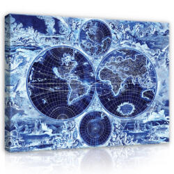 Consalnet Vászonkép, Kék térkép, 60x40 cm méretben (C5-20274O4)