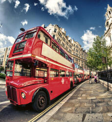 Dimex DOUBLE DECKER BUS fotótapéta, poszter, vlies alapanyag, 225x250 cm (MS-3-0017)