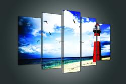 Consalnet Vászonkép 5 darabos, Tengerparti világítótorony 100x60 cm méretben (C5-850S17)