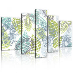 Consalnet Vászonkép, 5 darabos, Virág minta 170x100 cm méretben (C5-11279S4A)