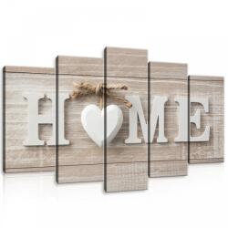 Consalnet Vászonkép 5 darabos, HOME felirat 100x60 cm méretben (C5-10963S17)