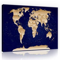 Consalnet Világtérkép, vászonkép, 60x40 cm méretben (C5-10870O4)