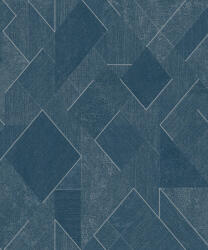 Grandeco Kék-ezüst csillámos geometriai mintás tapéta (Omura A72002) (A72002)