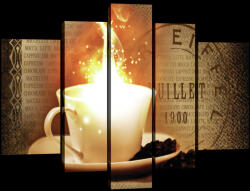 Consalnet Vászonkép, 5 darabos, Kávé varázs 170x100 cm méretben (C5-20226S4A)