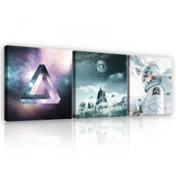 Consalnet Vászonkép 3 darabos, Anachrony - Űrutazás, 3 db 25x25 cm méret (C5-13633S13)