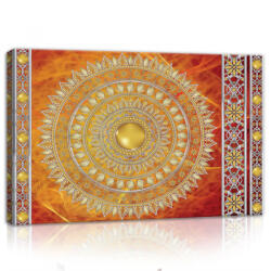Consalnet Mandala narancssárga háttérrel, vászonkép, 60x40 cm méretben (C5-10119O4)