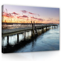 Consalnet Vászonkép, Stég a tóban alkonyatkor 80x60 cm méretben (C5-12651O6)