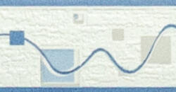 Jász-Iron Kék-fehér hullám -négyzet mintás bordűr (227-018)