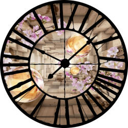 Consalnet 3D óra mögött virágok vlies poszter, fotótapéta 10217VEZ1 /208x208 cm/ (10217-VEZ1)