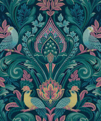 Grandeco Zöld-rózsaszín tónusú motívumok madarakkal tapéta (Arcadia A67801) (A67801)