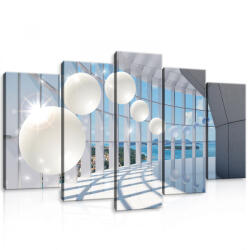 Consalnet Vászonkép 5 darabos, Gőmbök a teraszon, háttérbe a tenger 100x60 cm méretben (C5-10419S17)