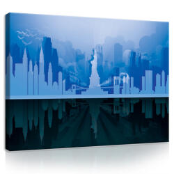 Consalnet Vászonkép, New York - Kék absztrakt, 80x60 cm méretben (C5-11232O6)