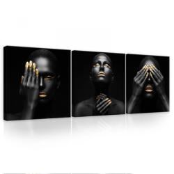 Consalnet Vászonkép 3 darabos, Arany kontúrral, 3 db 25x25 cm méret (C5-13971S13)