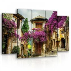 Consalnet Vászonkép, 5 darabos Mediterrán utcakép 150x100 cm méretben (C5-11755S12)