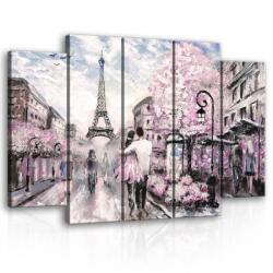 Consalnet Vászonkép, 5 darabos Szerelmes pár Párizsban 150x100 cm méretben (C5-11470S12)
