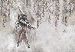 Consalnet Balerina a lelógó fűzfa ágak előtt poszter, fotótapéta, Vlies (104 x 70, 5 cm) (C1-15100VEM)