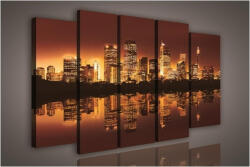 Consalnet Vászonkép, 5 darabos Esti Városkép 150x100 cm méretben (C5-1121S12)