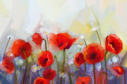 Dimex Vlies Fotótapéta - Oil painting red poppy - 375x250 cm (MS-5-2044)