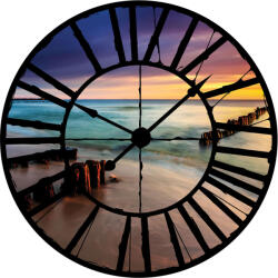 Consalnet Tengerpart az óra mögött vlies poszter, fotótapéta 20769VEZ1 /208x208 cm/ (20769-VEZ1)