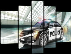 Consalnet Vászonkép, 5 darabos, Rendőrautó 170x100 cm méretben (C5-20256S4A)