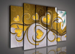 Consalnet Vászonkép, 5 darabos Szív minta 150x100 cm méretben (C5-280S12)