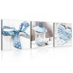 Consalnet Vászonkép 3 darabos, Kék tárgyak, 3 db 25x25 cm méret (C5-10954S13)