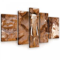 Consalnet Vászonkép, 5 darabos, Kő elefánt 170x100 cm méretben (C5-10114S4A)